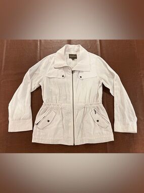 Tommy Bahama Women’s White 100% Linen Anorak Zip Jacket - Size Small